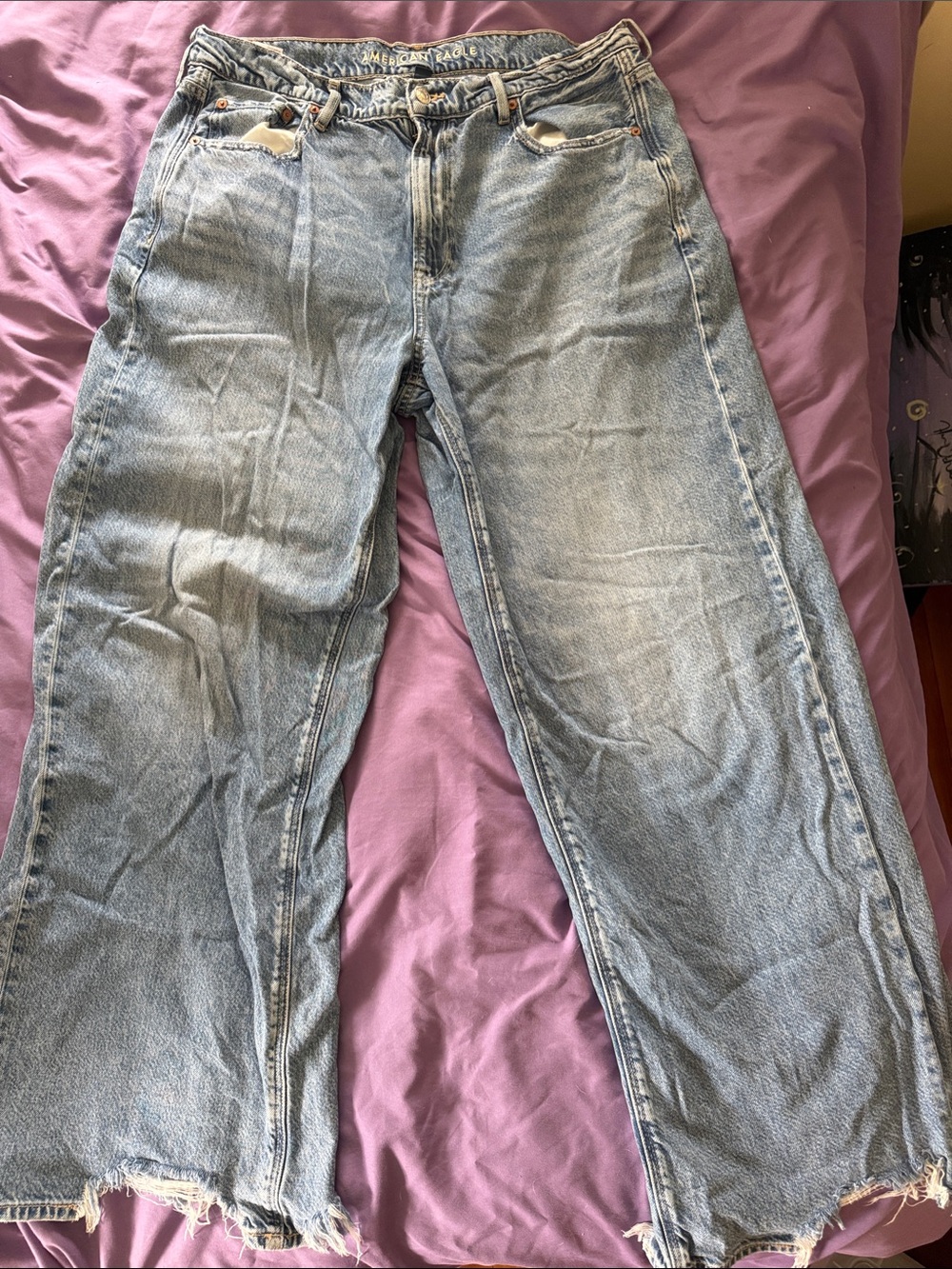 American Eagle Outfitters Light Wash Wide Leg Jeans